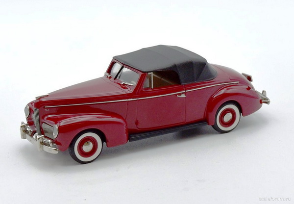 Модель 1:43 Nash Ambassador Eight Convertible Top Up 1940 - Romany Red / Black Softtop