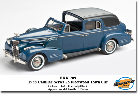 cadillac v-16 town car - blue/black BRK209 Модель 1:43