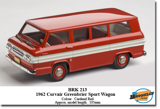 chevrolet corvair greenbrier sport wagon - сardinal кed BRK213 Модель 1:43
