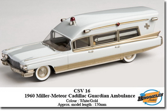 Модель 1:43 Cadillac Miller-Meteor «Guardian» Ambulance - white/gold