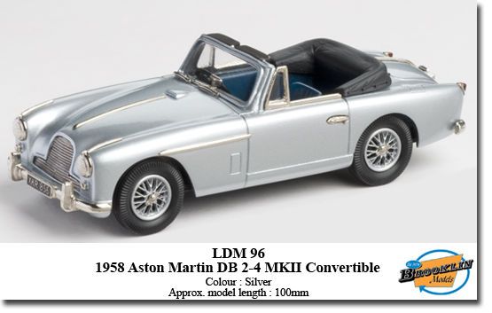 aston martin db 2-4 mk ii convertible - silver LDM96 Модель 1:43