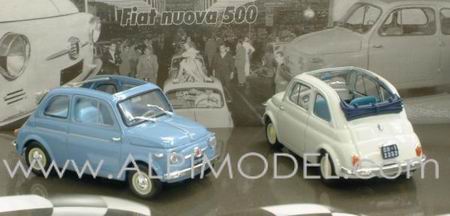 fiat nuova 500 economica and fiat nuova 500 normale aperta presentation BA006 Модель 1:43