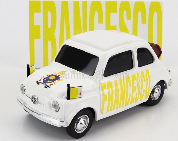 FIAT 500 Papa Francesco - I Viaggi Apostolici Di Papa Francesco, White BR028B Модель 1:43