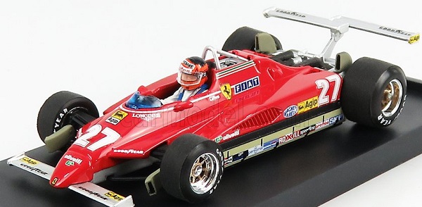Модель 1:43 FERRARI F1 126c2 N 27 Usa Ovest Long Beach GP 1982 Gilles Villeneuve - With Driver Figure, Red