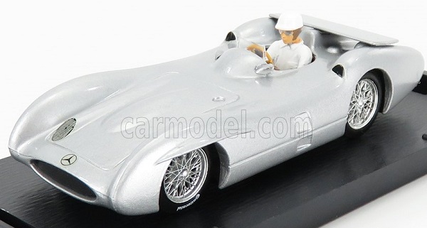 Модель 1:43 MERCEDES BENZ W196c N 0 Test Freno Areodinamico Posteriore Monza Italy 1955 S.moss - With Driver Figure, Silver