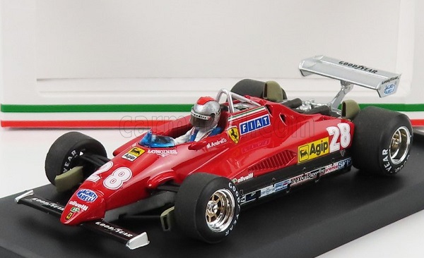 Модель 1:43 FERRARI F1 126c2 N 28 3rd Italy GP 1982 Mario Andretti - With Driver Figure, Red