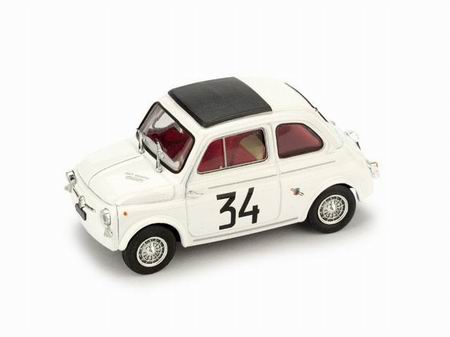 Модель 1:43 FIAT 500 595 Abarth N34 Winner Criterium Apertura Monza (1964) Franco Patria, white