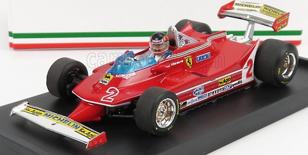 Модель 1:43 FERRARI F1 312t5 N2 Brazilian GP (1980) Gilles Villeneuve - With Driver Figure, red
