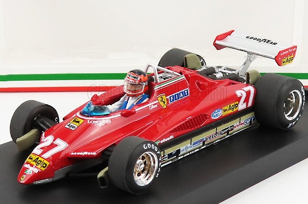 FERRARI F1 126c2 N27 Brazilian GP (1982) Gilles Villeneuve - With Driver Figure, Red