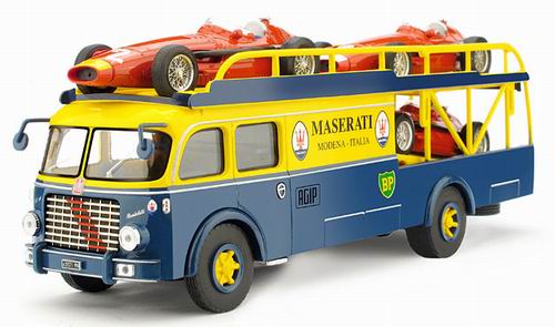 fiat transporter scuderia alfieri maserati with 3x f1 250f figures and accessories RTS03 Модель 1:43