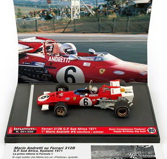 Модель 1:43 Ferrari 312B №6 Winner Sud Africa GP (Mario Andretti) HAPPY 80th BIRTHDAY BIG FOOT - BUON 8- WITH PILOT AND UMBRELLA