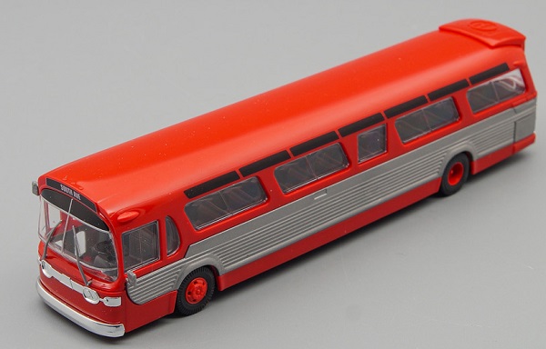 gmc tdh fishbowl city bus (1959), red / silver 44501 Модель 1:87