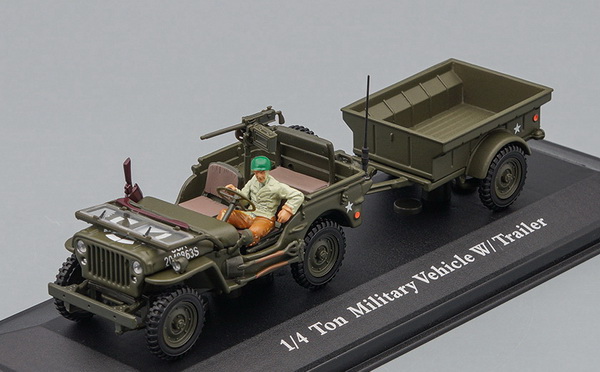 Модель 1:43 JEEP Willys 1/4 Ton Military vehicle with trailer