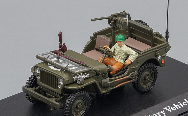 JEEP Willys 1/4 Ton Military Vehicle with 1 soldier HONG953 Модель 1:43