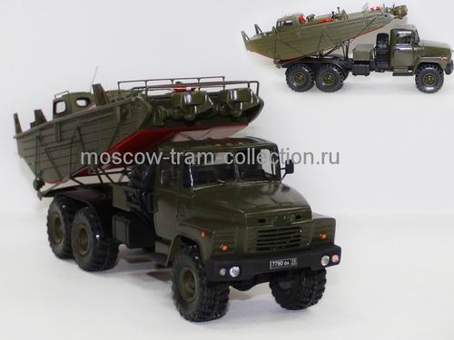 БМК-Т (шасси КрАЗ-260) буксирно-моторный катер 260-BMKT Модель 1:43