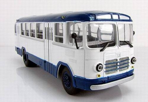158В автобус - белый/синий 040011-43 Модель 1:43