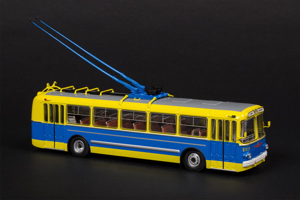 Троллейбус 5 «Музейный» - синий/жёлтый (l.e.90pcs) 04006E Модель 1:43