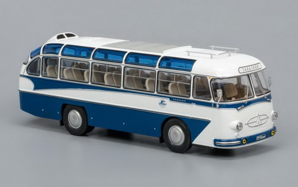 ЛАЗ 697Е Турист "эмблема Интурист" (1961-1963) - белый/синий 04009B Модель 1 43