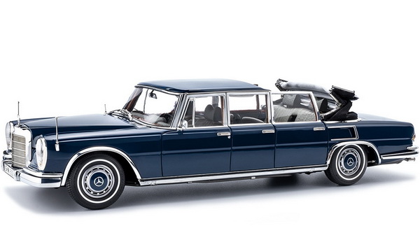 Модель 1:18 Mercedes-Benz 600 Pullman (W100) Landaulet Limousine Convertible with Functional Softtop - Blue