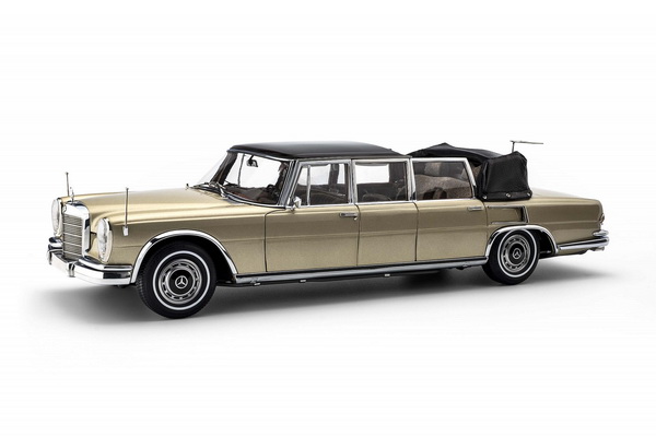 Модель 1:18 Mercedes-Benz 600 Pullman Limousine Landaulet Beige/Brown Two-tone Livery