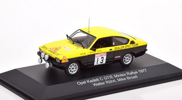 Модель 1:43 Opel Kadett C GT/E №13, Mintex Rally 1977 Röhrl/Broad