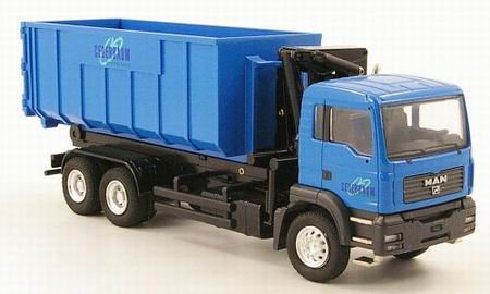man tga m 3-axle with recycling trough and loading crane cederbaum 161279 Модель 1:50