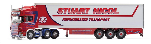 Модель 1:50 Scania R Fridge Trailer, Stuart Nicol Transport, Lanarkshire