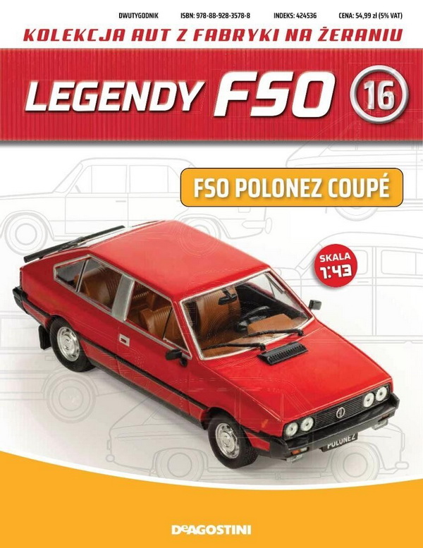 Модель 1:43 FSO Polonez coupe, Kultowe Legendy FSO 16, red (без журнала)