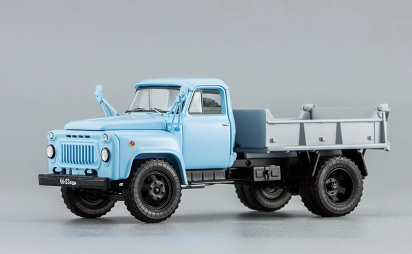 Модель 1:43 САЗ 3504 самосвал (голубая кабина, серый кузов)