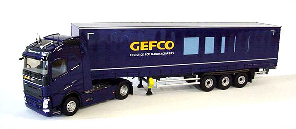 Модель 1:43 Volvo FH4 Globetrotter Tautliner с п/прицепом «GEFCO» - blue