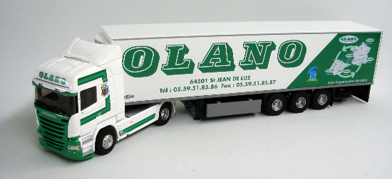 Модель 1:43 Scania Streamline Highline с п/прицепом-рефрижератором «OLANO»
