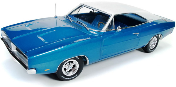 Модель 1:18 Dodge Charger - blue hemmings/white