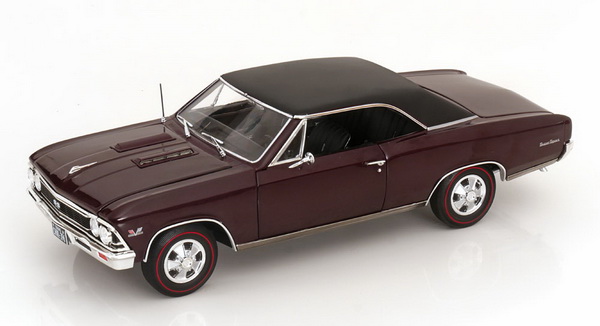 Модель 1:18 Chevrolet Chevelle SS 396 - 1966 - Dark Red/Matt Black