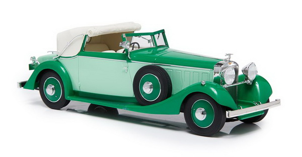Hispano-Suiza J12 Drophead-Coupe von Fernandez Darrin (roof half open) - 2-tene green EMEU18001A Модель 1:18