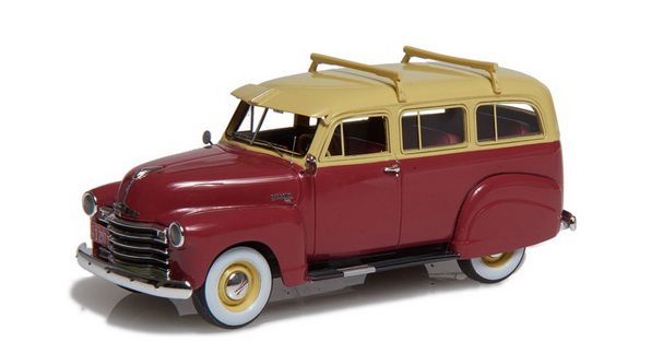 Chevrolet 3100 Suburban - with side skirts and single rear door - maroon/cream (L.E.250pcs)