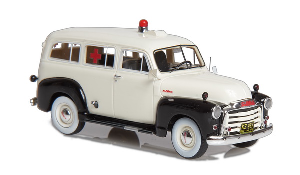 gmc suburban ambulance - white/black (l.e.250pcs) EMUS43085D Модель 1:43