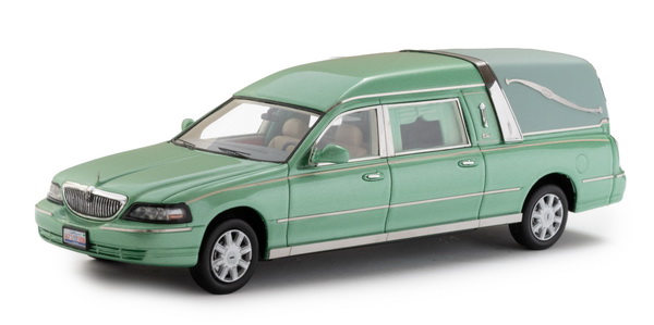 Lincoln Towncar by Eagle Coach Co hearse - green EMUS43022A Модель 1:43