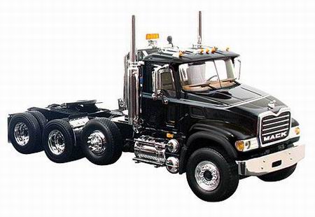 mack granite 3-axle tractor - black/silver 10-3840 Модель 1:34