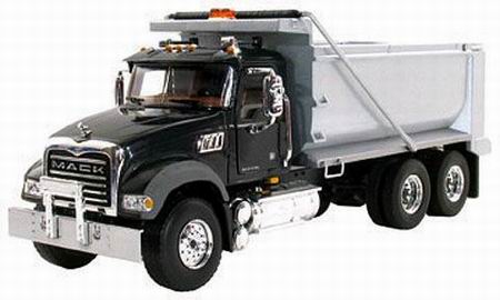 mack granite mp dump truck in black and silver 50-3128 Модель 1:50
