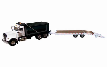 peterbilt 367 dump truck with beavertail trailer 50-3183 Модель 1:50
