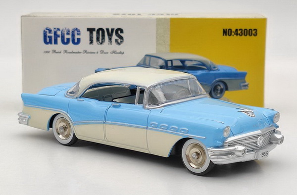 Модель 1:43 Buick Roadmaster Riviera-4 Door Hardtop 1956 - blue/cream