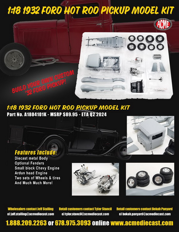 ford hot rod pickup (kit - Сборная модель) A1804101K Модель 1:18