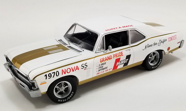 Модель 1:18 Chevrolet Nova SS 1970 - 54th International 500 Mile Sweepstakes - Hurst Performance - Grand Prize Car