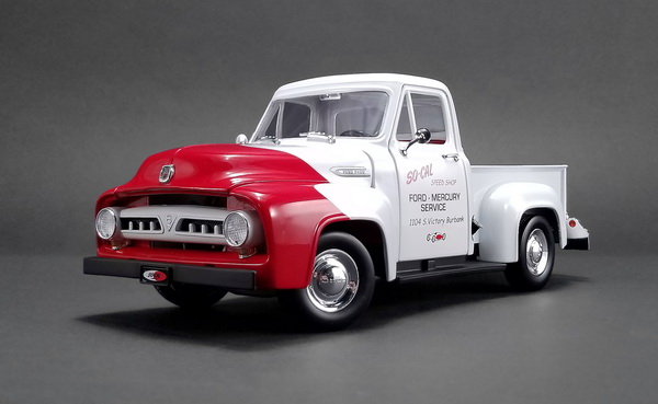 ford f-100 «so-cal speed shop» pickup - white/red A1807208 Модель 1:18