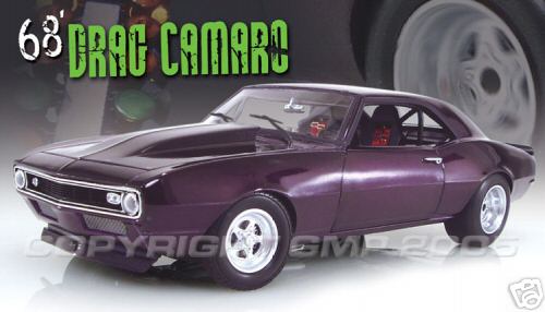 drag camaro in purple G1800309 Модель 1:18