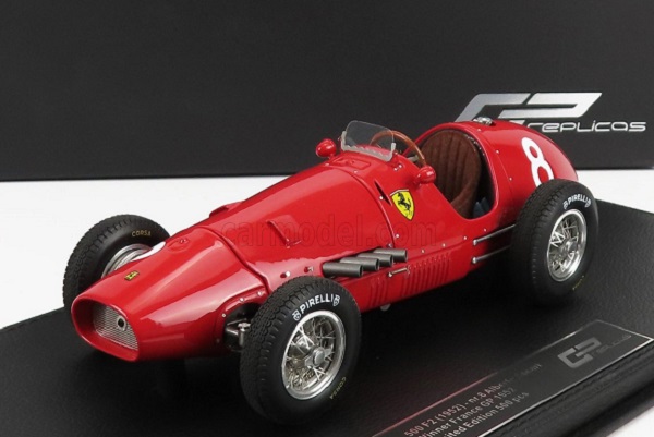 Модель 1:18 FERRARI F1 500 F2 Scuderia Ferrari N8 Winner France GP Alberto Ascari (1952) World Champion - Con Vetrina - With Showcase, Red