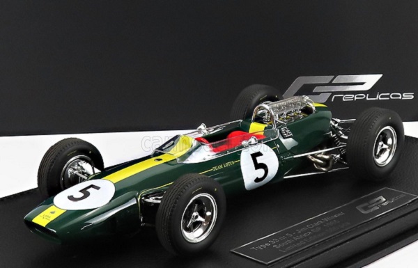 LOTUS F1 33 Lotus-climax Team №5 Winner South Africa GP Jim Clark 1965 World Champion - Con Vetrina - With Showcase, Green