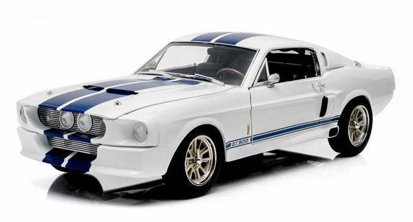 ford mustang shelby gt-500 white with blue stripes GL12929 Модель 1:18