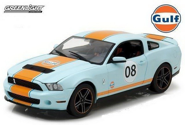ford mustang shelby gt500 "gulf" 2012 light blue with orange stripes GL12990 Модель 1:18