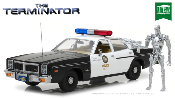 Модель 1:18 Dodge Monaco «Metropolitan Police» с фигуркой Терминатора T-800 (из к/ф «Терминатор»)